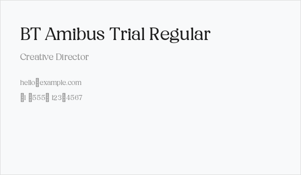 BT Amibus Trial Regular Business Card