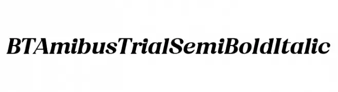 BT Amibus Trial SemiBold Italic  Free Fonts Download