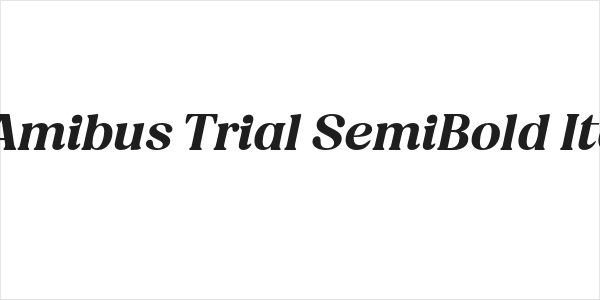 BT Amibus Trial SemiBold Italic Logo