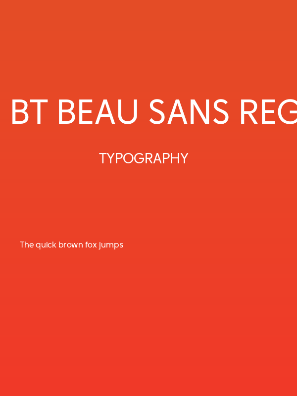 BT Beau Sans Regular Poster