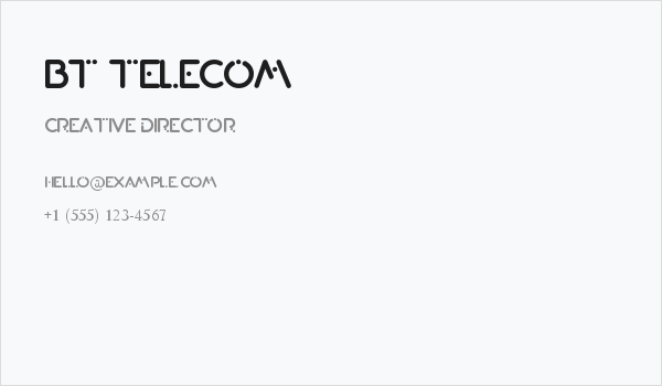 BT Telecom Business Card