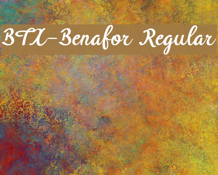 BTX-Benafor Regular Font examples