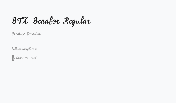 BTX-Benafor Regular Business Card