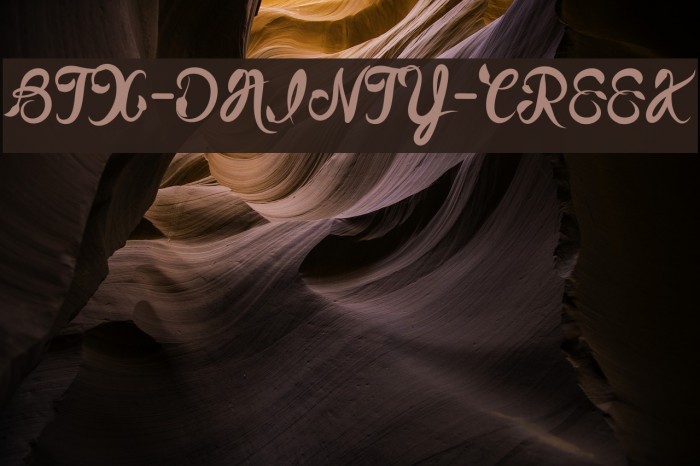 BTX-DAINTY-CREEK Font examples