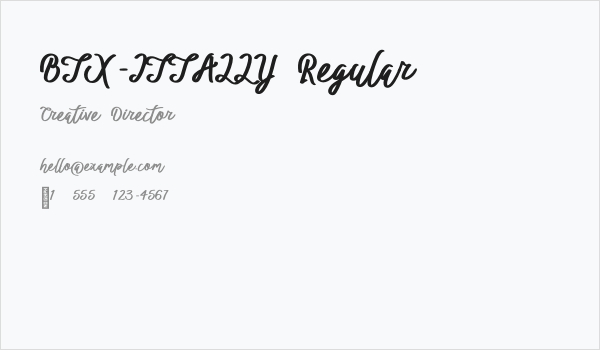 BTX-ITTALLY Regular Business Card