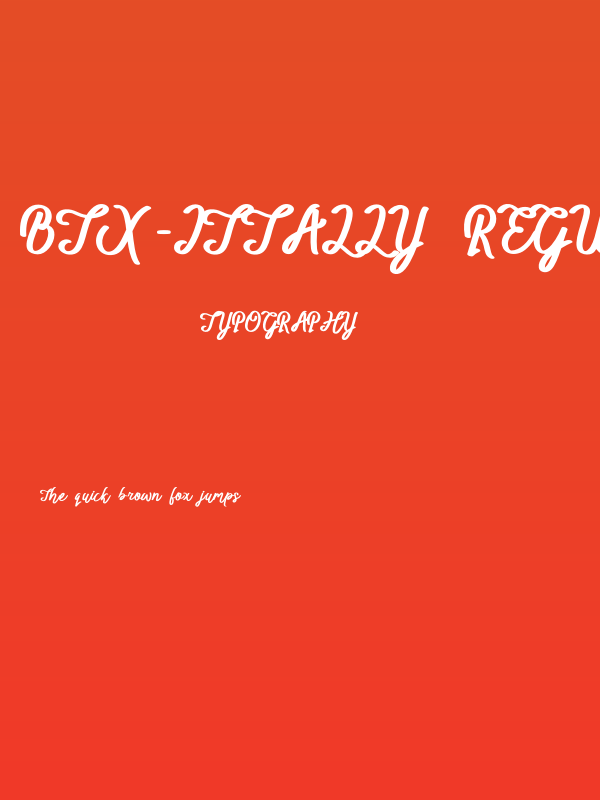BTX-ITTALLY Regular Poster