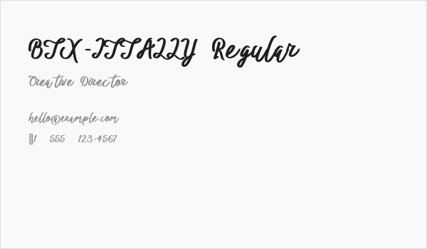 BTX-ITTALLY Regular Business Card