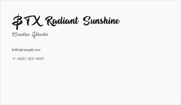 BTX Radiant Sunshine Business Card