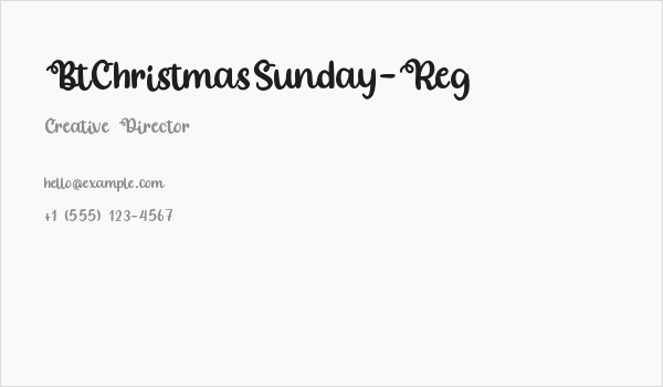 BtChristmasSunday-Reg Business Card