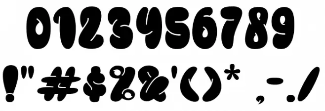BUBBLE COOL Font OTHER CHARS