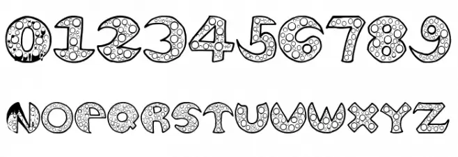 BUBBLE IN TEXT Font OTHER CHARS