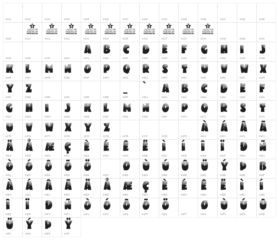 BUBBLEGUM 2 Regular Character Map