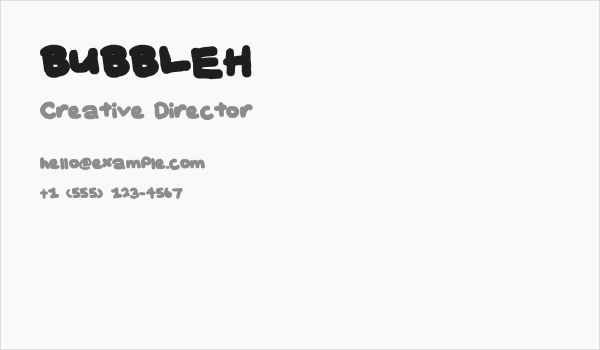 BUBBLEH Business Card