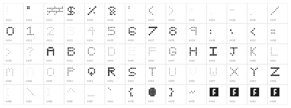 BUBBLISH Regular Character Map