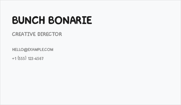 BUNCH BONARIE Business Card