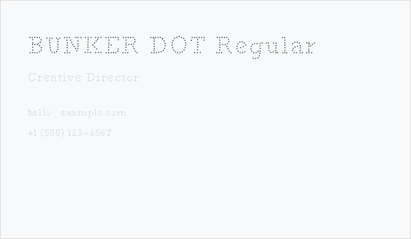 BUNKER DOT Regular Business Card