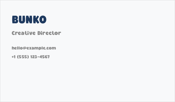 BUNKO Business Card
