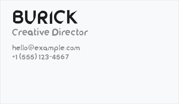 BURICK Business Card