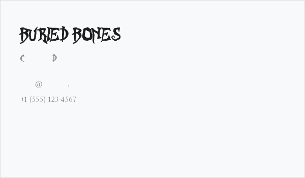 BURIED BONES Business Card