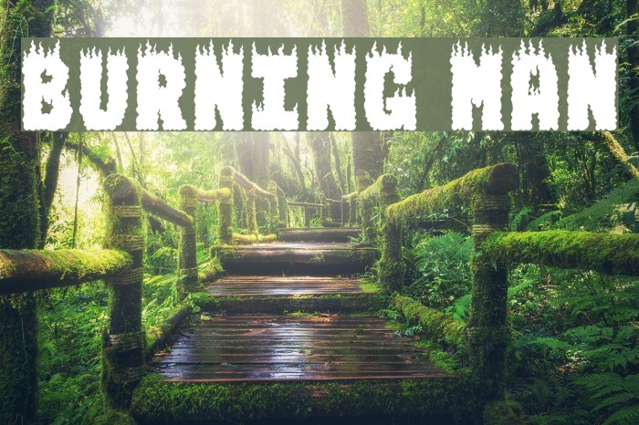 BURNING MAN Font examples