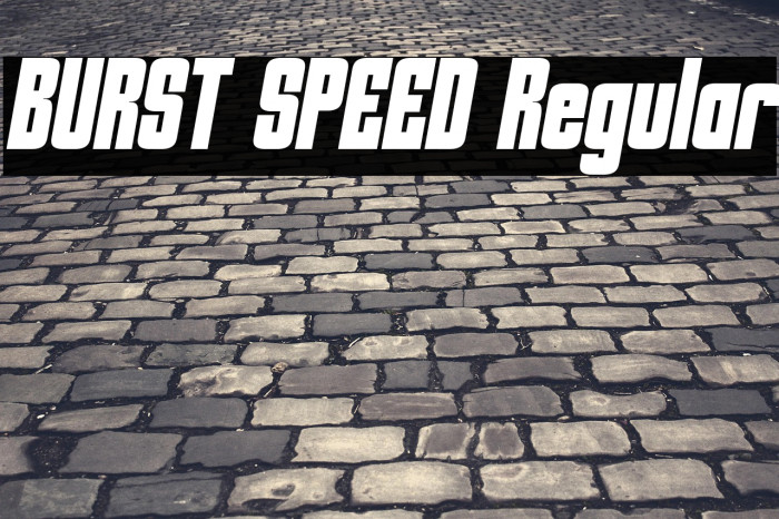 BURST SPEED Regular Caratteri examples