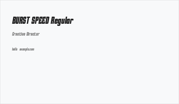 BURST SPEED Regular Business Card