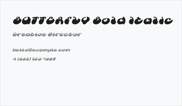 BUTTERFLY Bold Italic Business Card