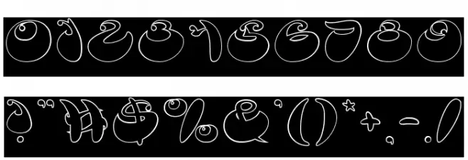 BUTTERFLY-Hollow-Inverse Font OTHER CHARS