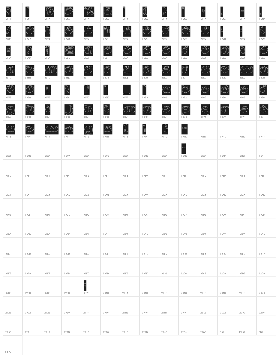 BUTTERFLY-Hollow-Inverse Character Map
