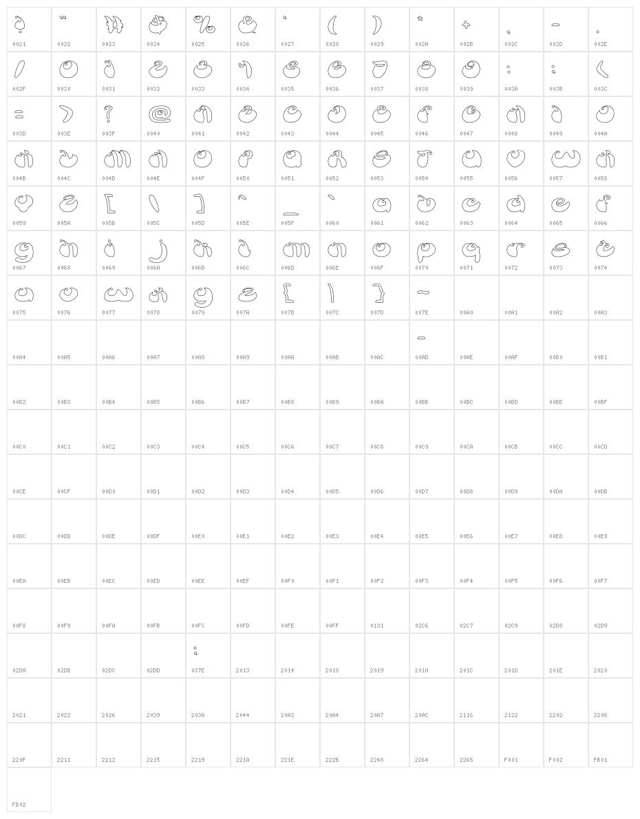 BUTTERFLY-Hollow Character Map