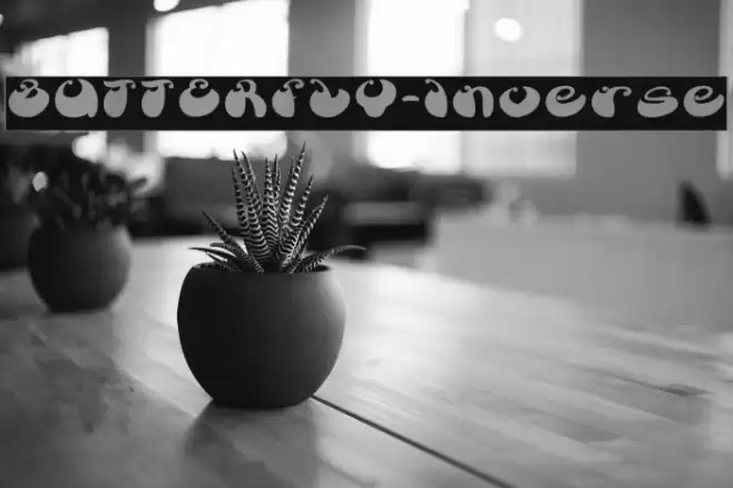 BUTTERFLY-Inverse Font examples