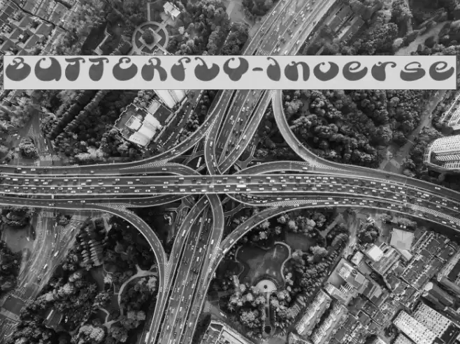 BUTTERFLY-Inverse Font examples