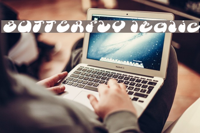 BUTTERFLY Italic Font examples