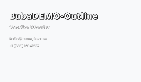 BubaDEMO-Outline Business Card