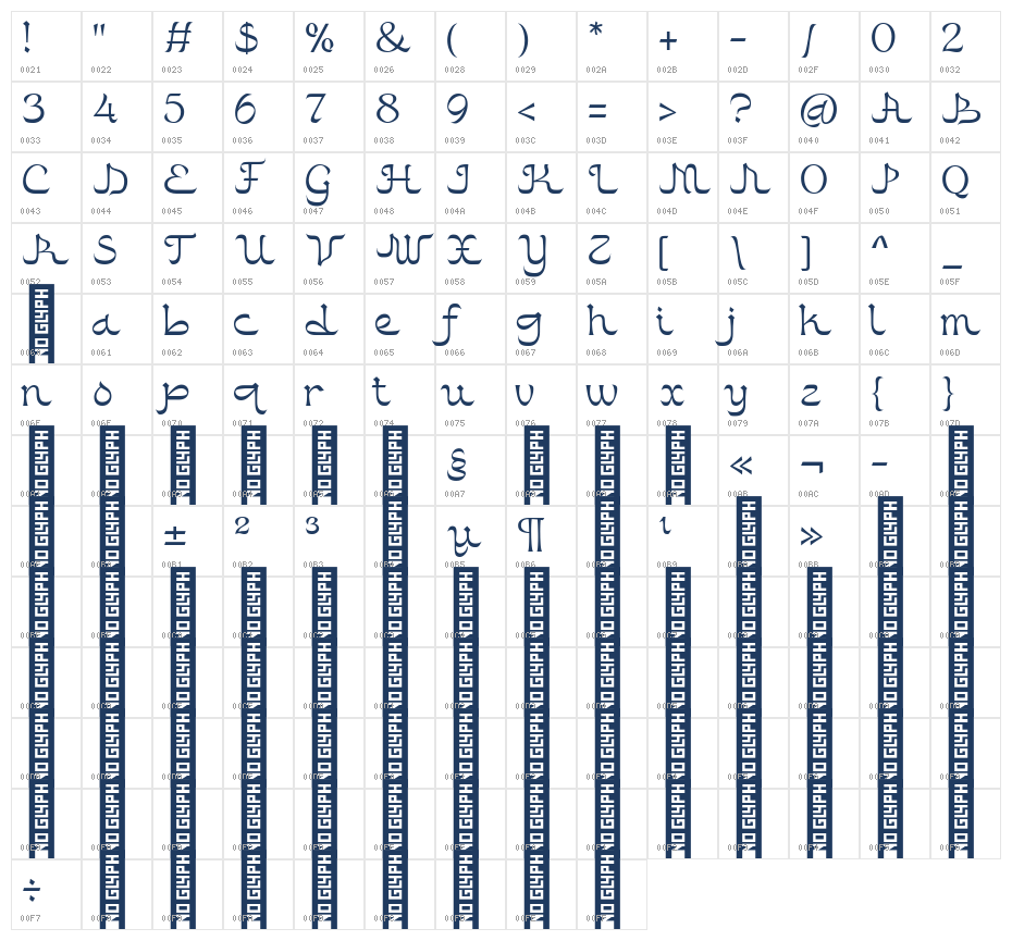Buballen free version Regular Character Map