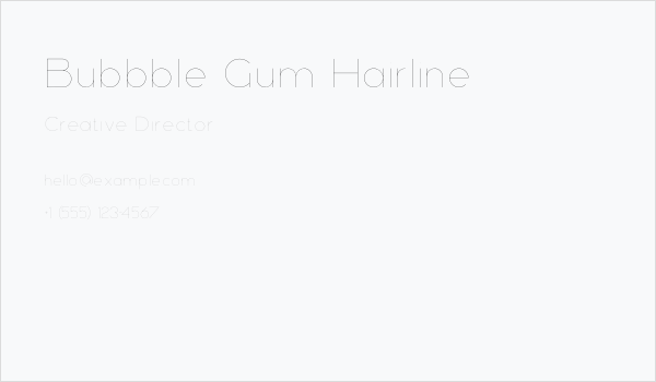 Bubbble Gum Hairline Business Card