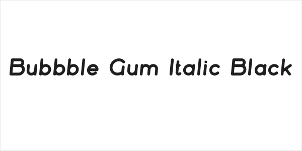 Bubbble Gum Italic Black Logo