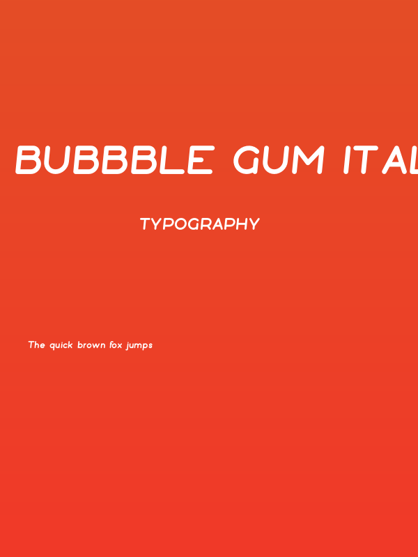 Bubbble Gum Italic Black Poster