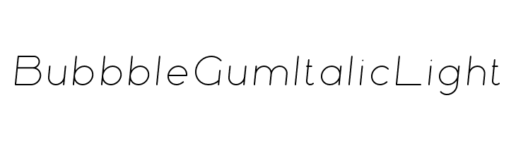 Bubbble Gum Italic Light  Frei Schriftart Herunterladen