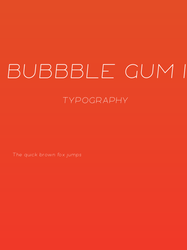 Bubbble Gum Italic Light Poster