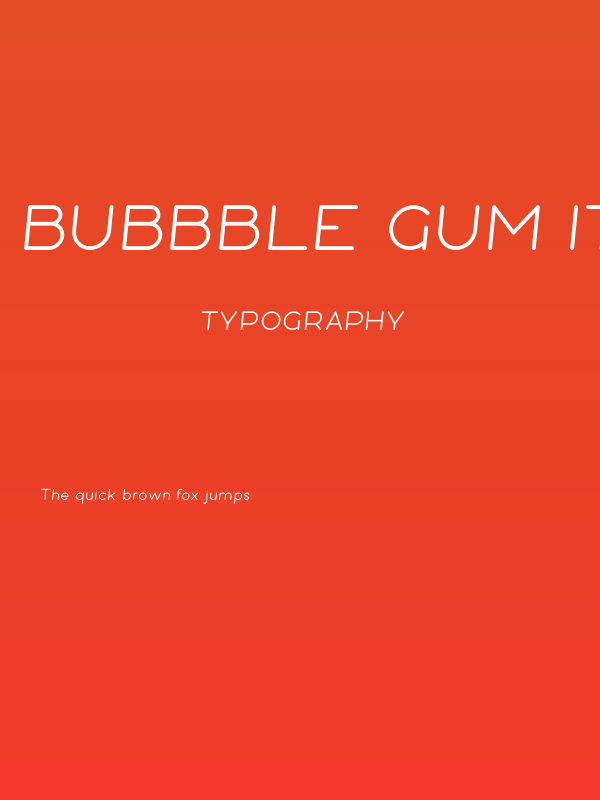 Bubbble Gum Italic Poster