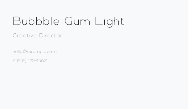 Bubbble Gum Light Business Card