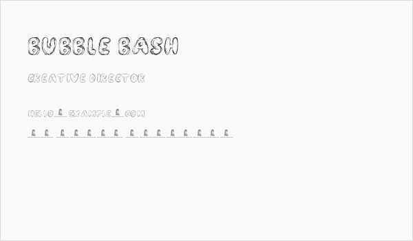 Bubble Bash Business Card