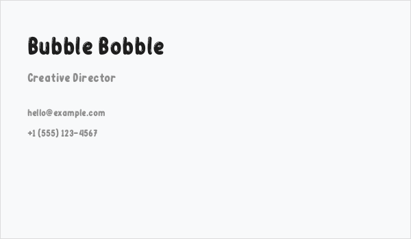 Bubble Bobble Business Card