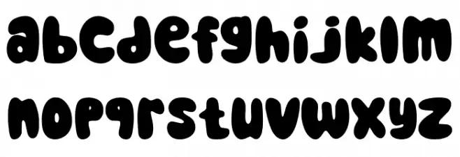 Bubble Bright Regular フォント 小文字