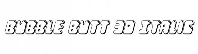 Bubble Butt 3D Italic  Fuentes Gratis Descargar