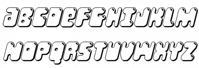 Bubble Butt 3D Italic フォント 大文字