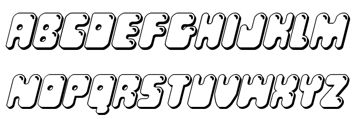 Bubble Butt 3D Italic Font LOWERCASE