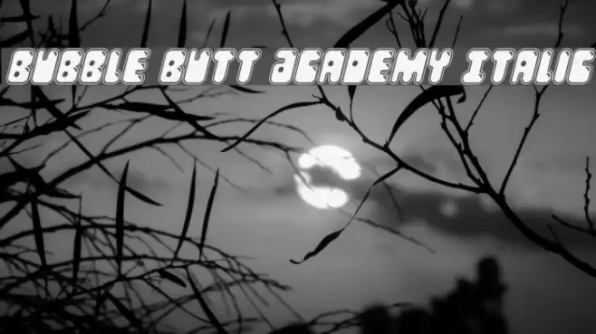 Bubble Butt Academy Italic Font examples