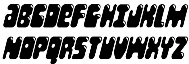 Bubble Butt Condensed Italic फ़ॉन्ट अपरकेस